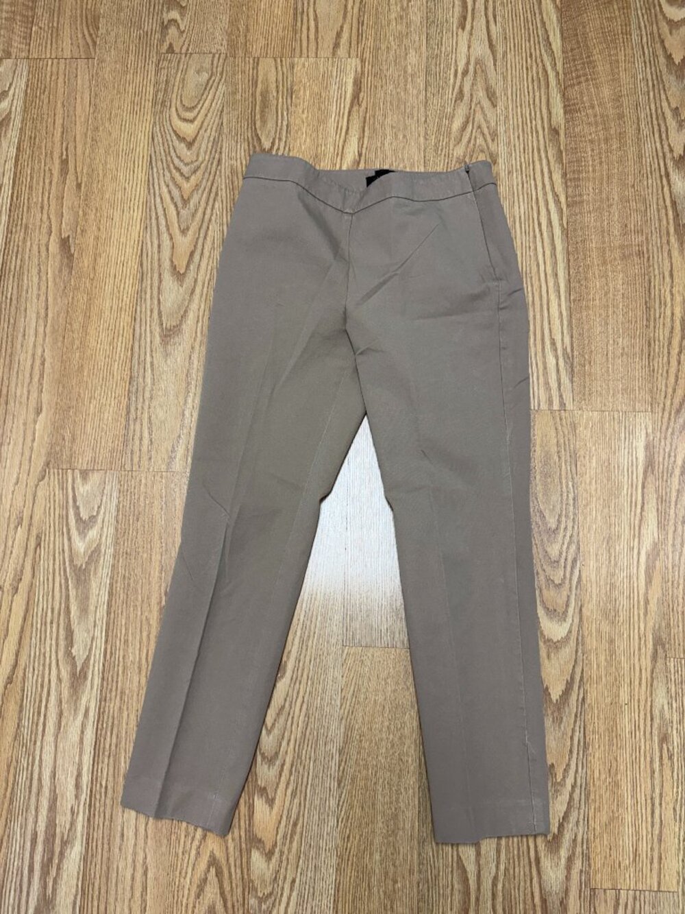 Talbots Chatham Dress Pants Khaki 4P Ankle Straight Leg Side Zip Stretch